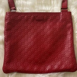 Gucci Messenger Gg Guccissima Red Leather Cross Body Bag